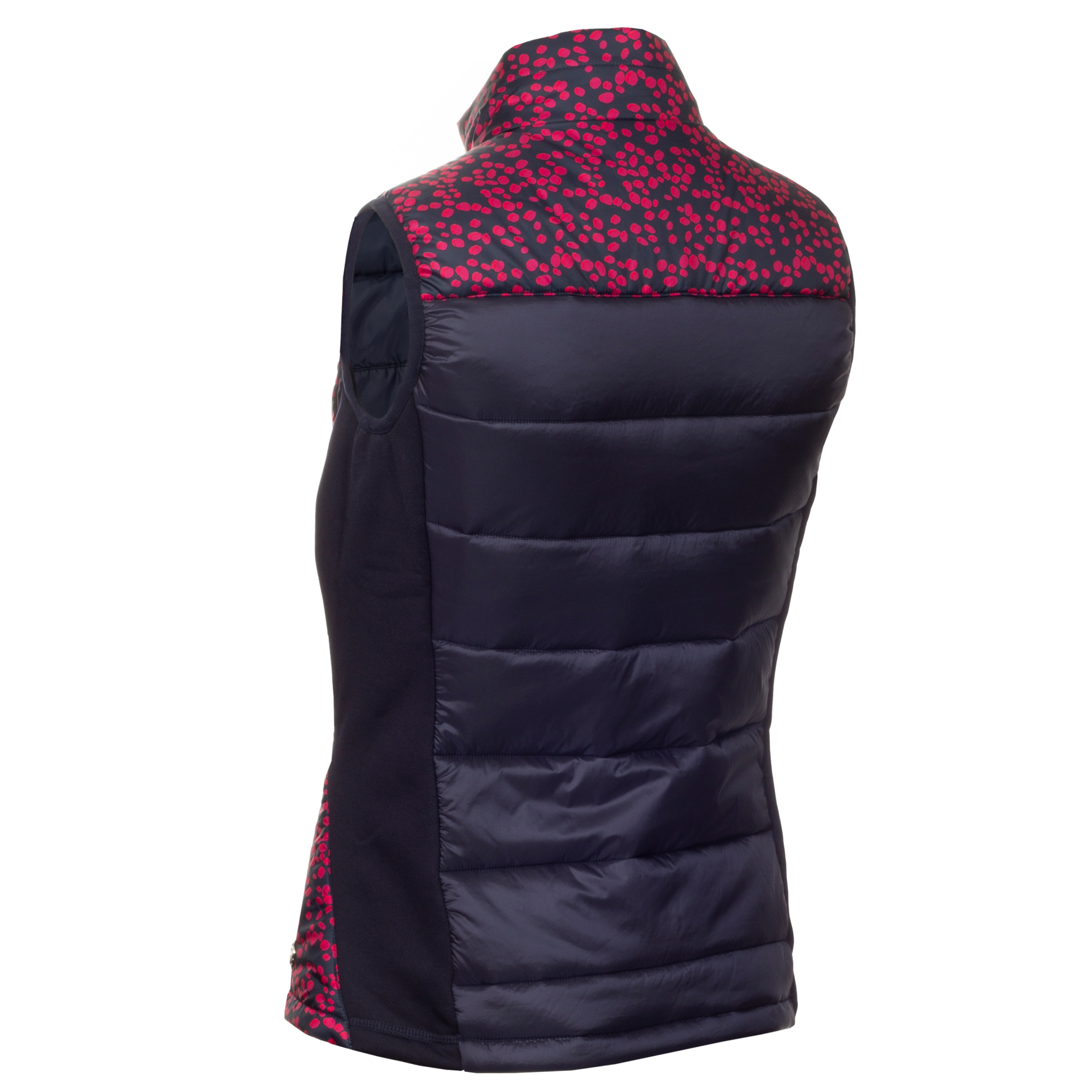 Green Lamb Giselle Print Quilted Gilet Pebble/Navy
